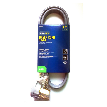 PROJEX Dryer Cord 4' Grey RDRDT10304XGYP